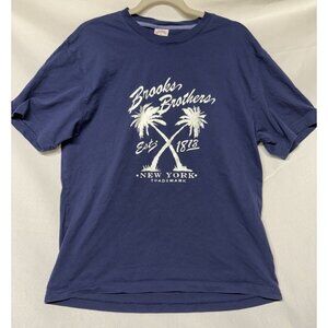 Brooks Brothers Est 1818 Blue Tshirt With White Lettering XL
